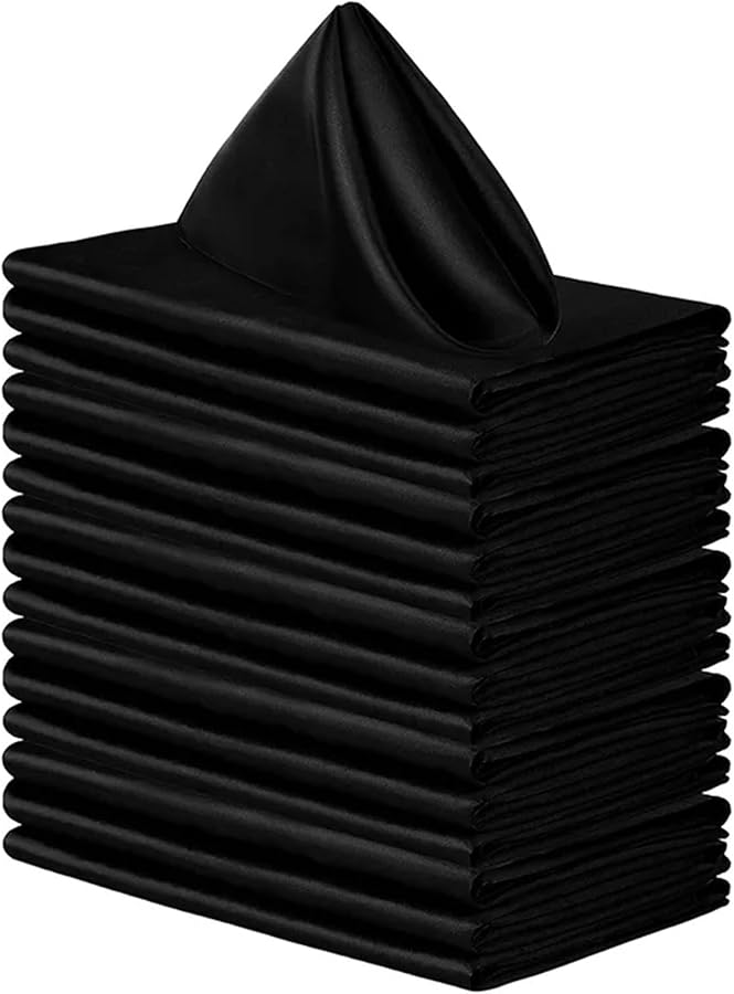 Black Washable Soft Square Dinner Napkins 30pcs 30x30cm for Wedding Birthday Party Table Decoration - Image 1